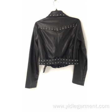 Women's Studded Faux Leather Jacket